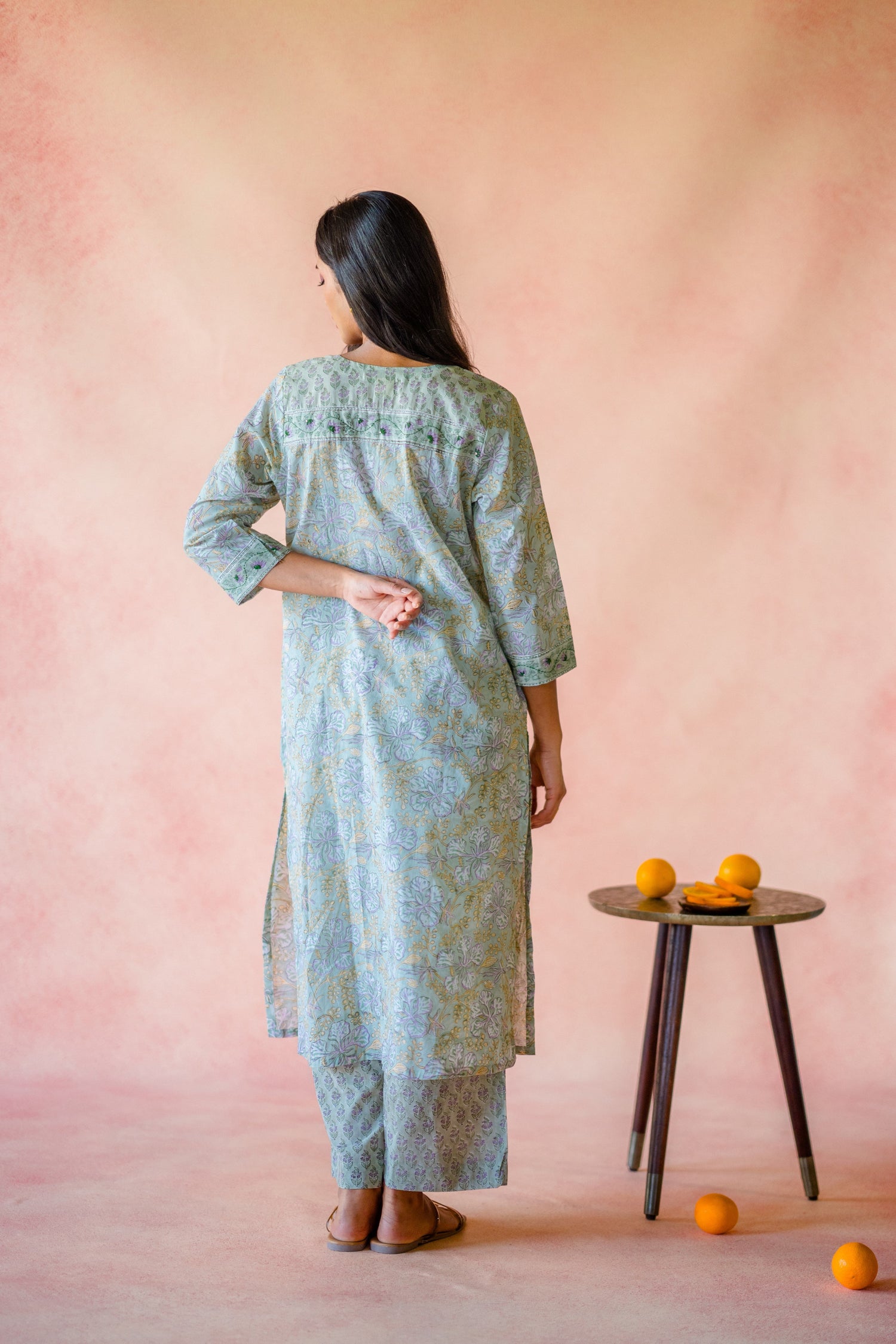Indian Summer Green Printed Cotton Set of 2 | Ray-ethnic