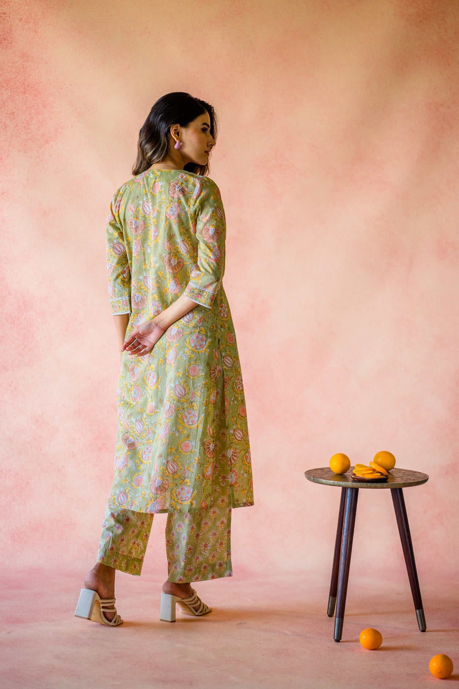 Indian Summer Green Printed Cotton Set of 2 | Ray-ethnic