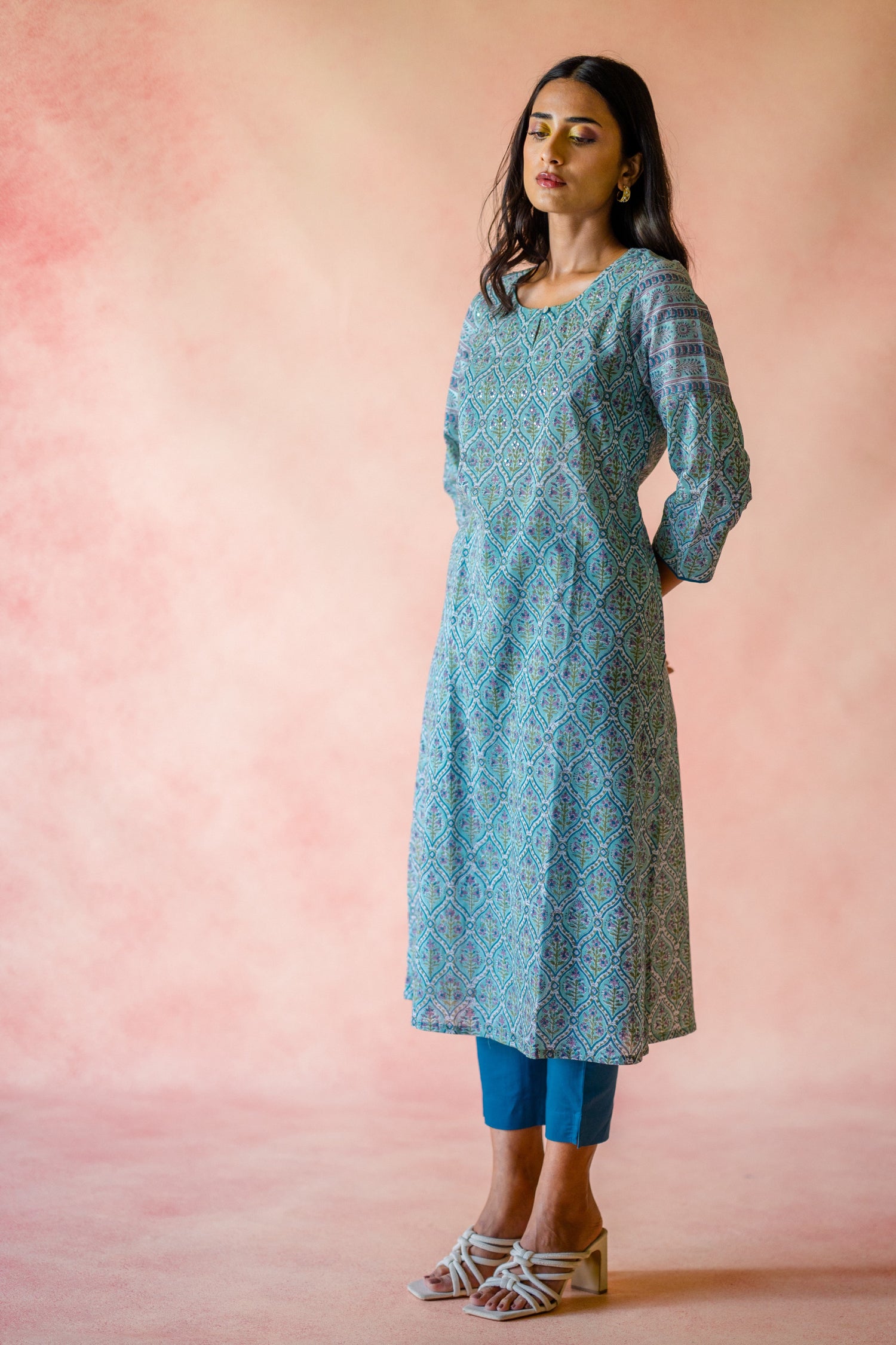 Indian Summer Sea Green Cotton Kurta | Ray-ethnic