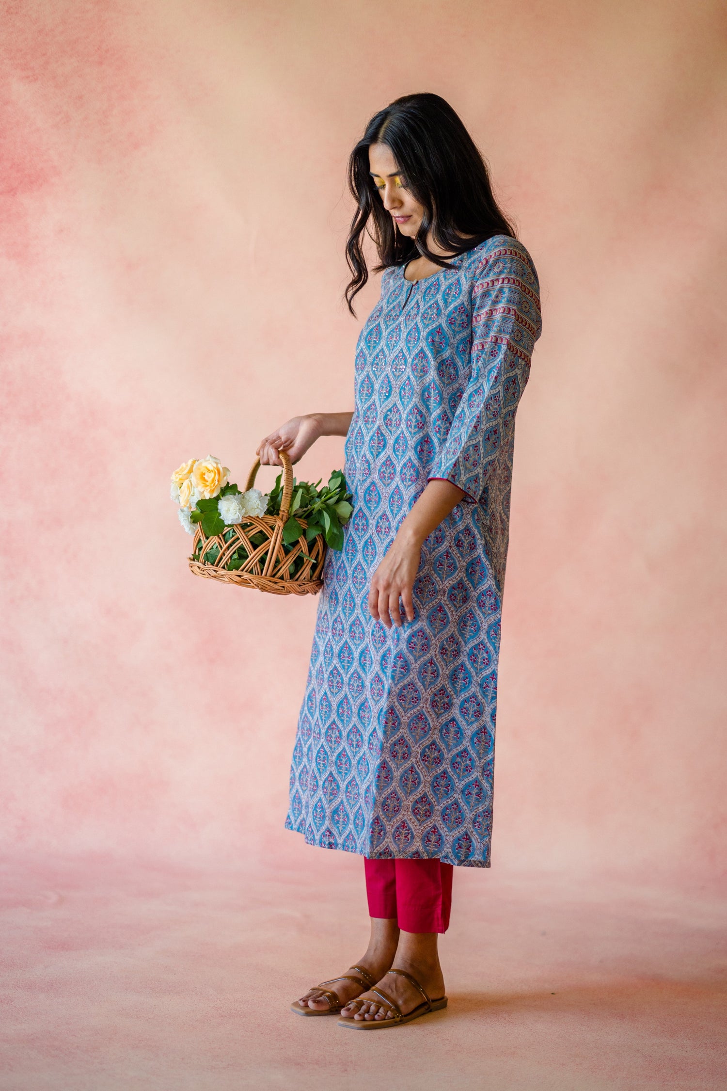 Indian Summer Blue Cotton Kurta | Ray-ethnic