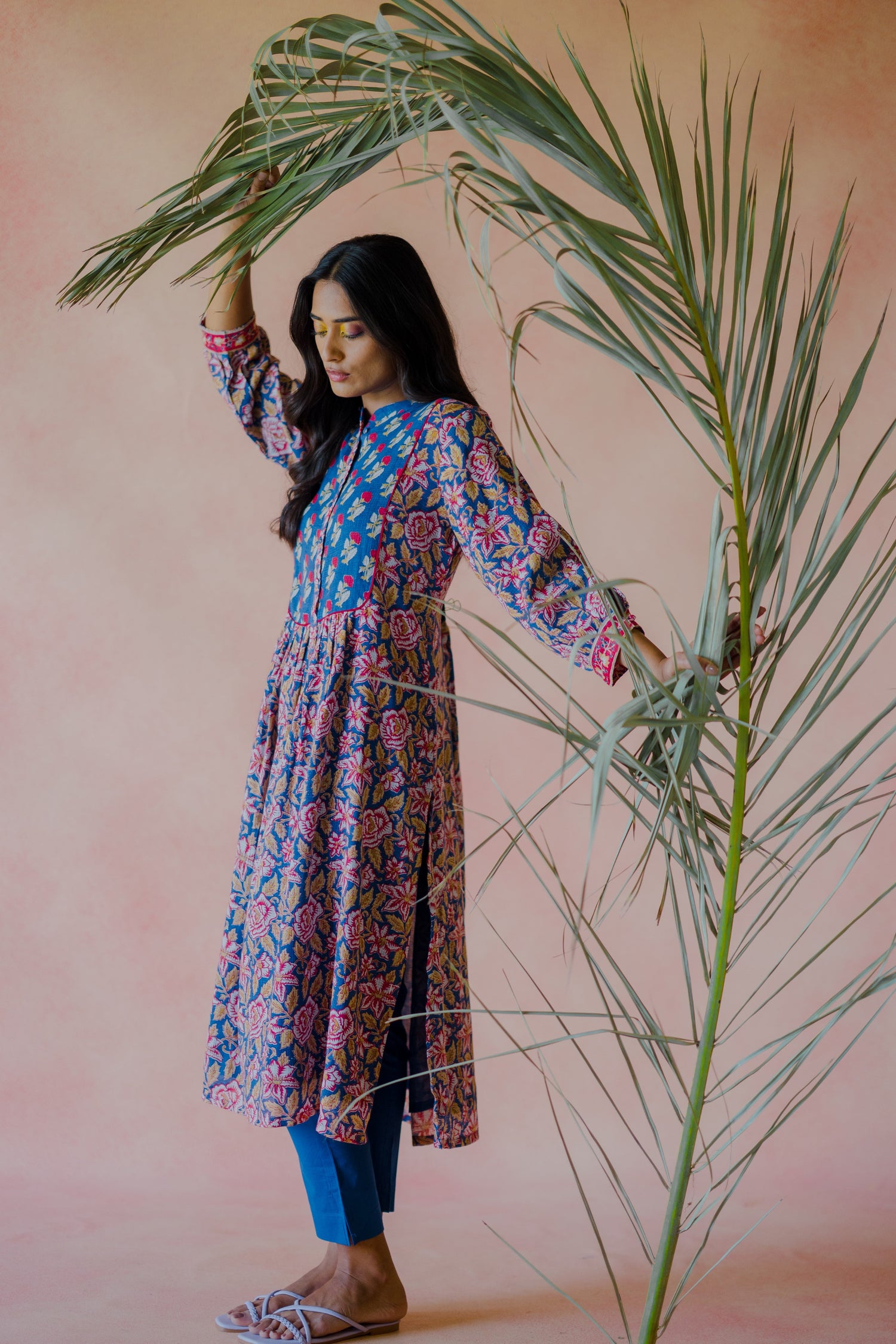 Indian Summer Blue Kota Kurta | Ray-ethnic