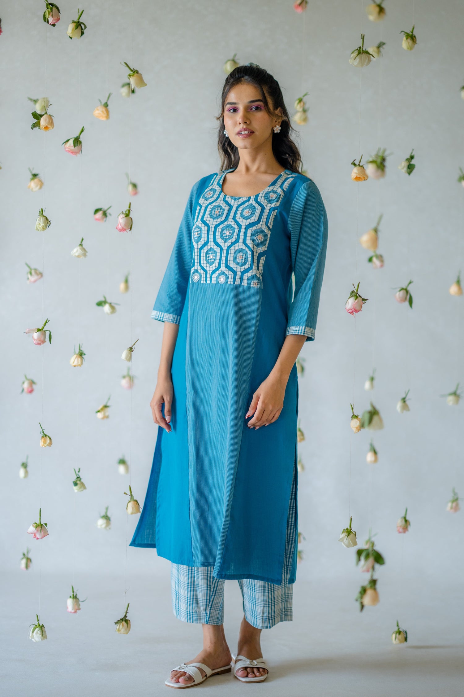Indian Summer Turquiose Handloom Set of 2 | Ray-ethnic