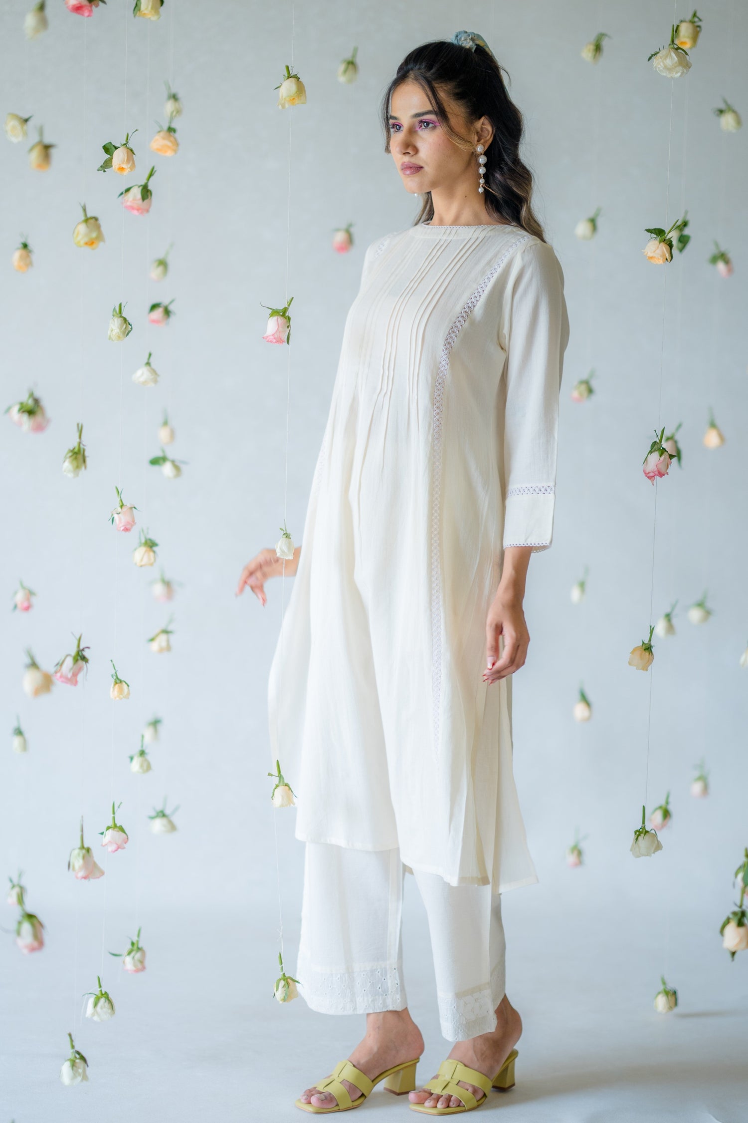 Indian Summer Eggshell White Cotton Kurta | Ray-ethnic