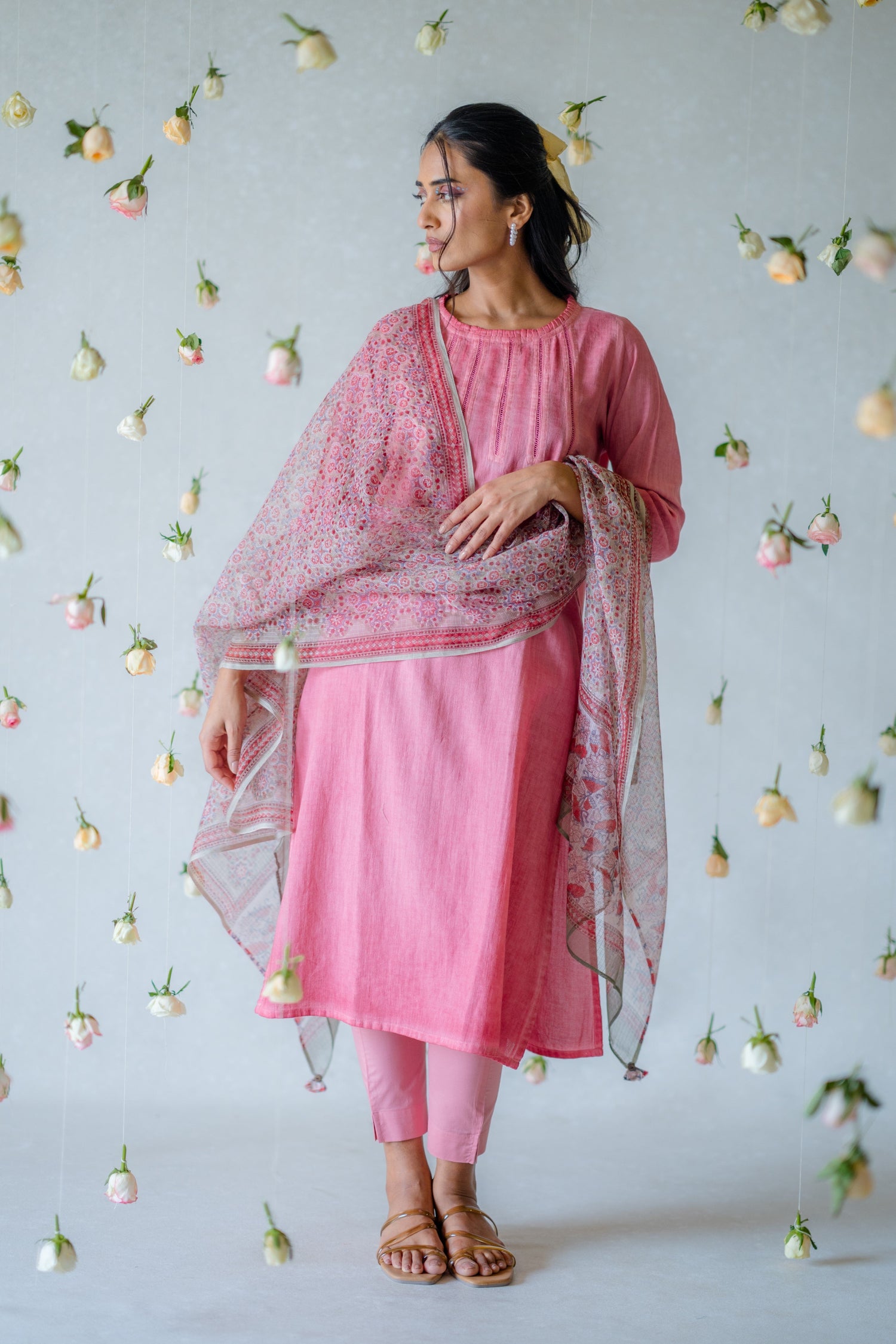 Indian Summer Pink Overdyed Cotton Kurta  | Ray-ethnic