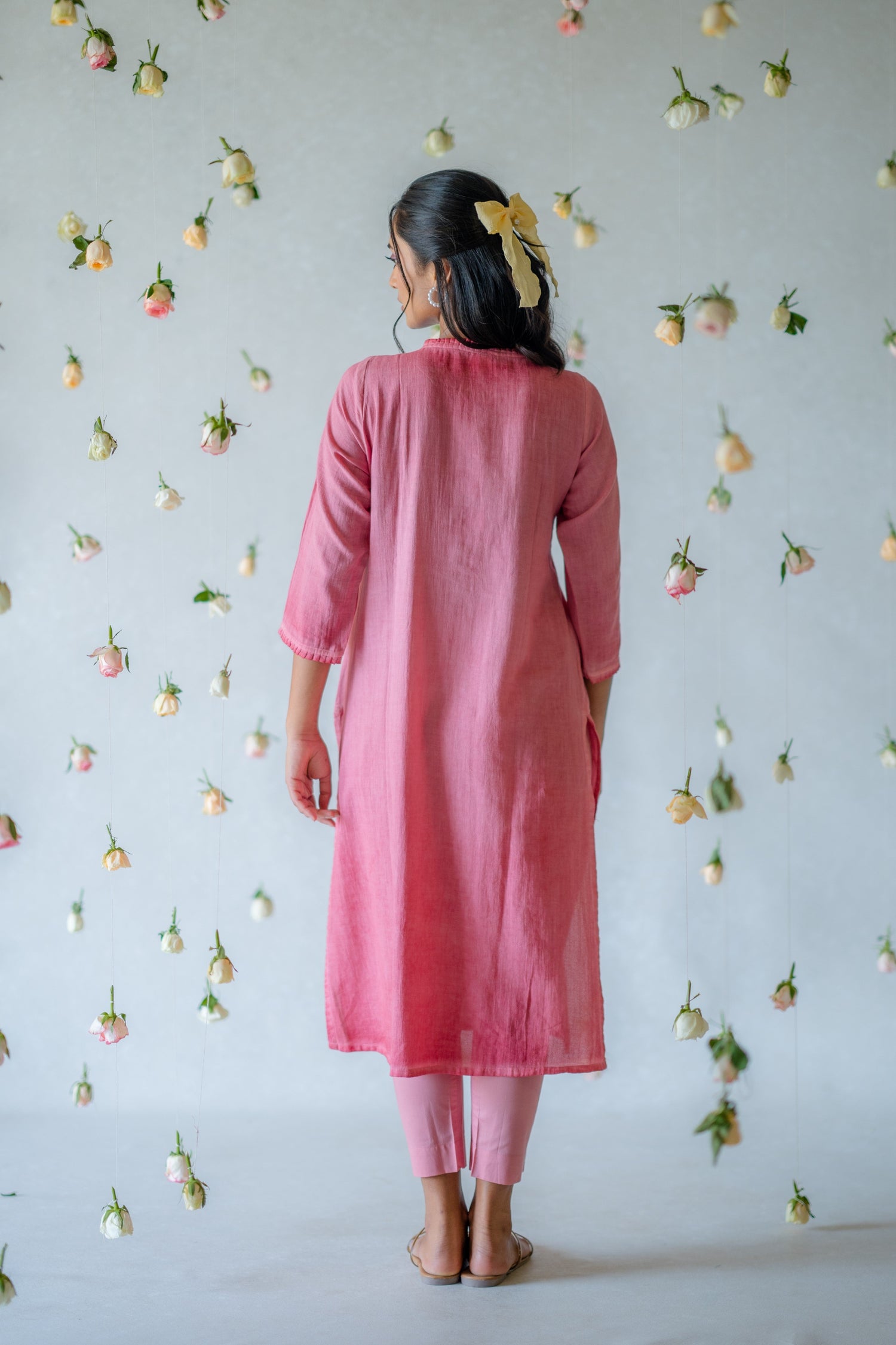 Indian Summer Pink Overdyed Cotton Kurta  | Ray-ethnic