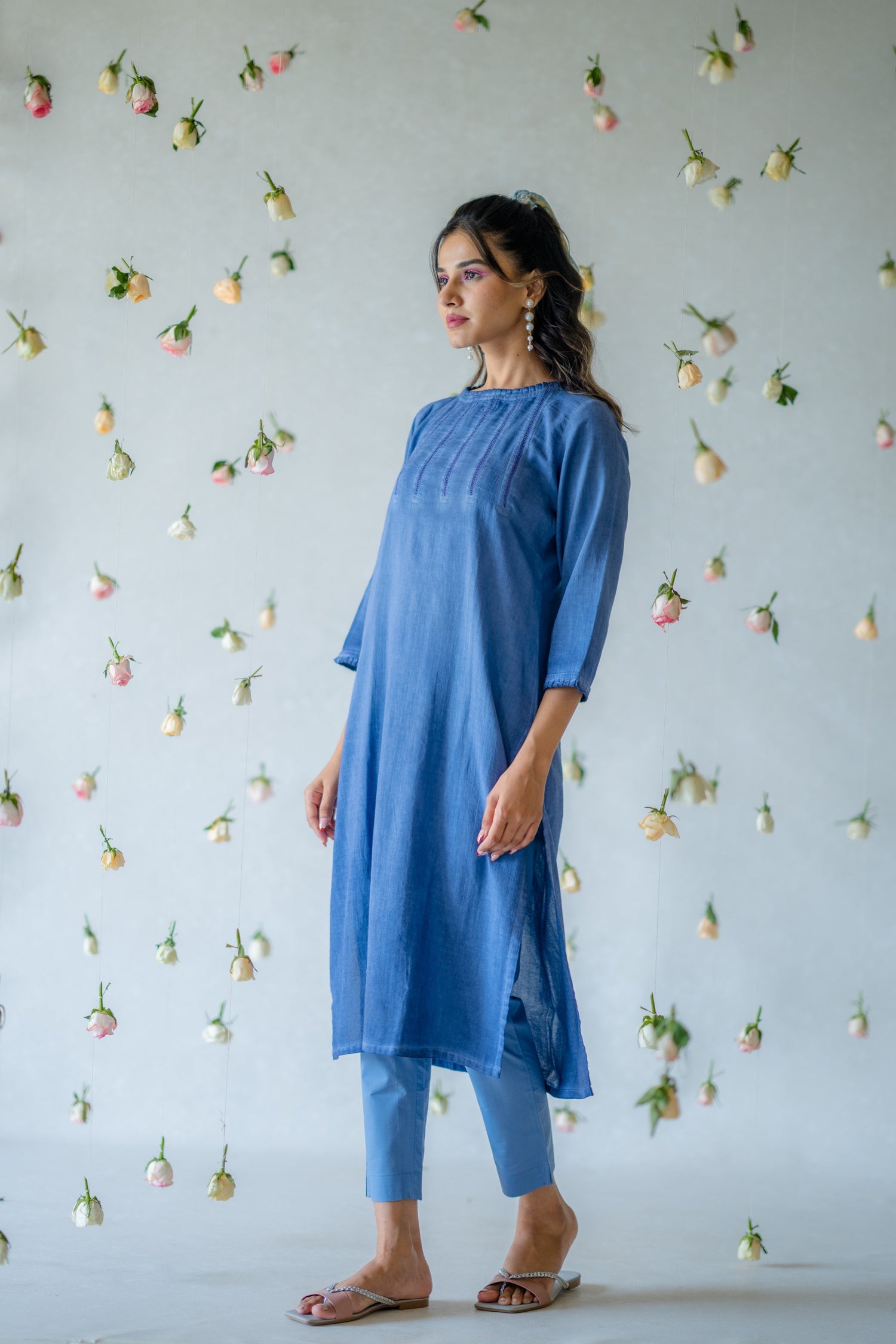 Indian Summer Blue Overdyed Cotton Kurta | Ray-ethnic