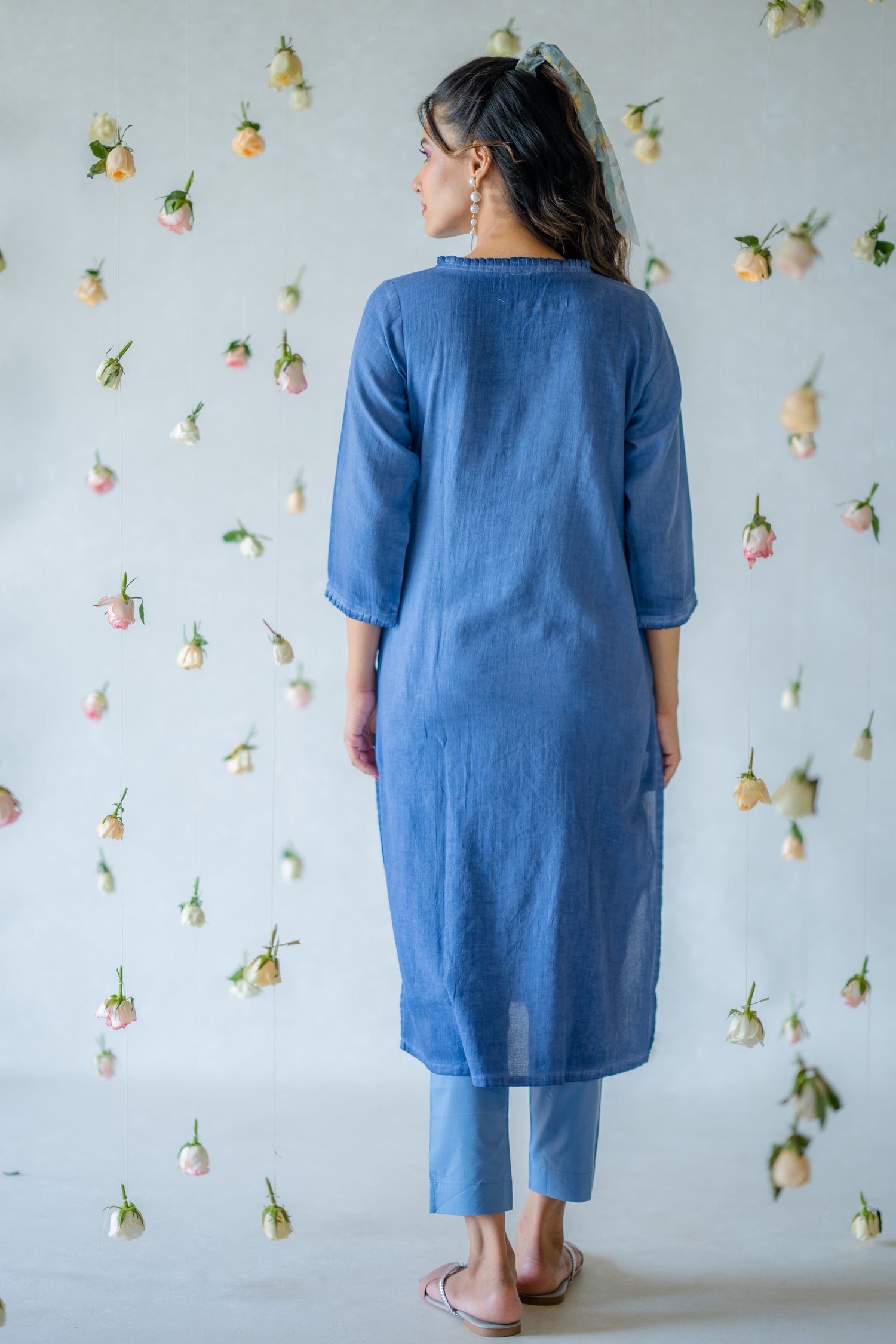 Indian Summer Blue Overdyed Cotton Kurta | Ray-ethnic
