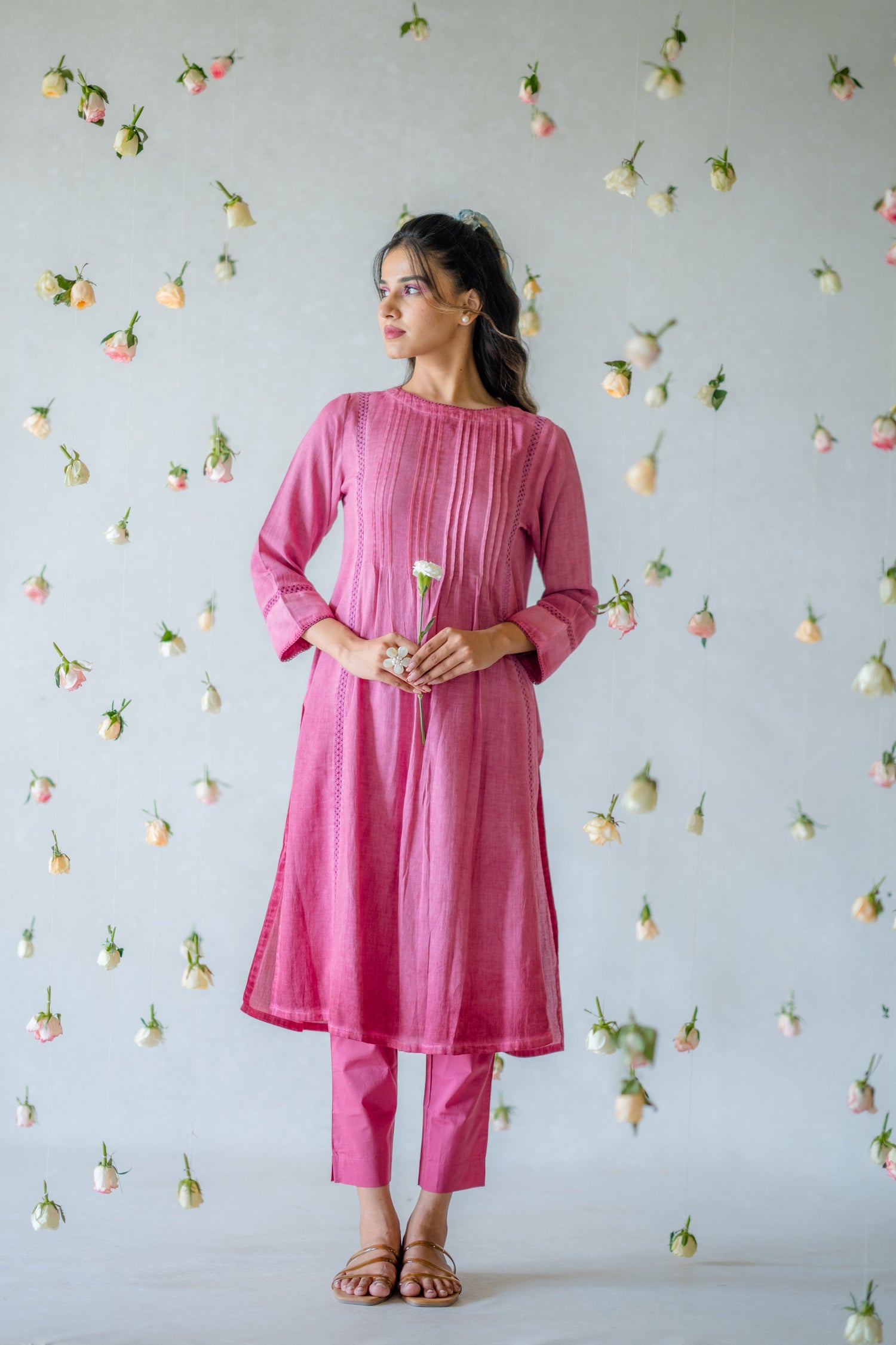 Indian Summer Pink Overdyed Cotton Kurta | Ray-ethnic