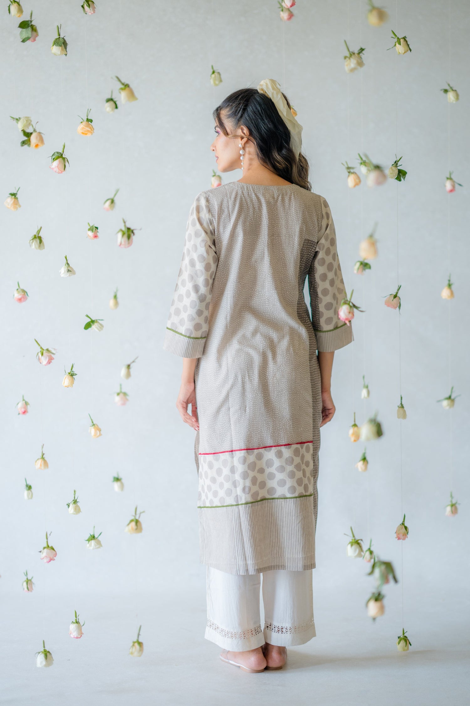 Indian Summer Grey Dabu Cotton Kurta | Ray-ethnic