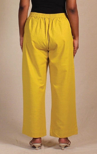 Ajrakh Green Airy Cotton Straight Trousers for Women | Ray Ethnic