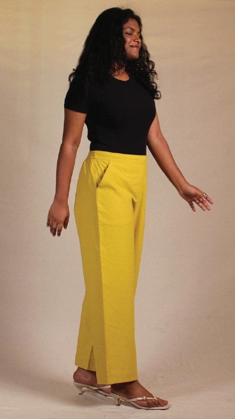 Ajrakh Green Airy Cotton Straight Trousers for Women | Ray Ethnic