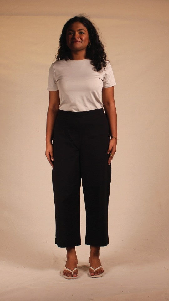 Black Cotton Easy Pants for Women | Ray Ethnic