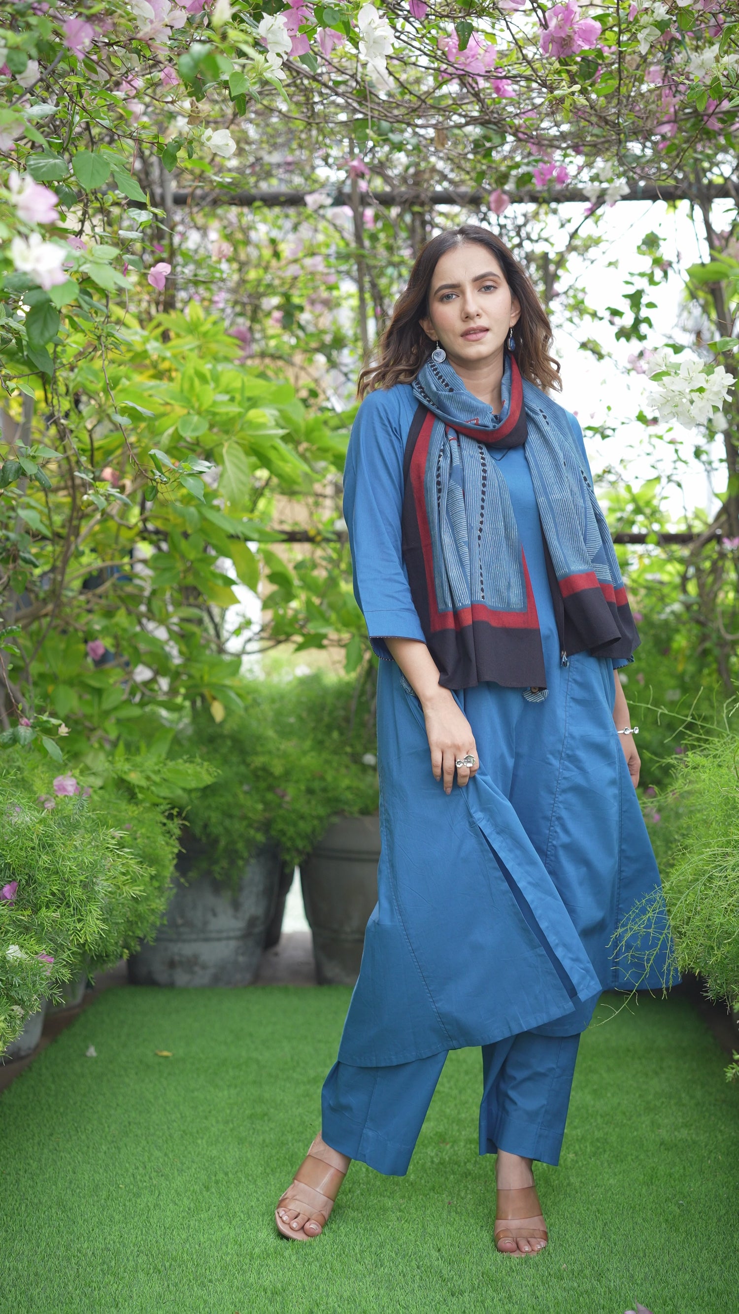 Aakaar Ink Blue Ajarakh Cotton Set Of 2 | Ray-ethnic