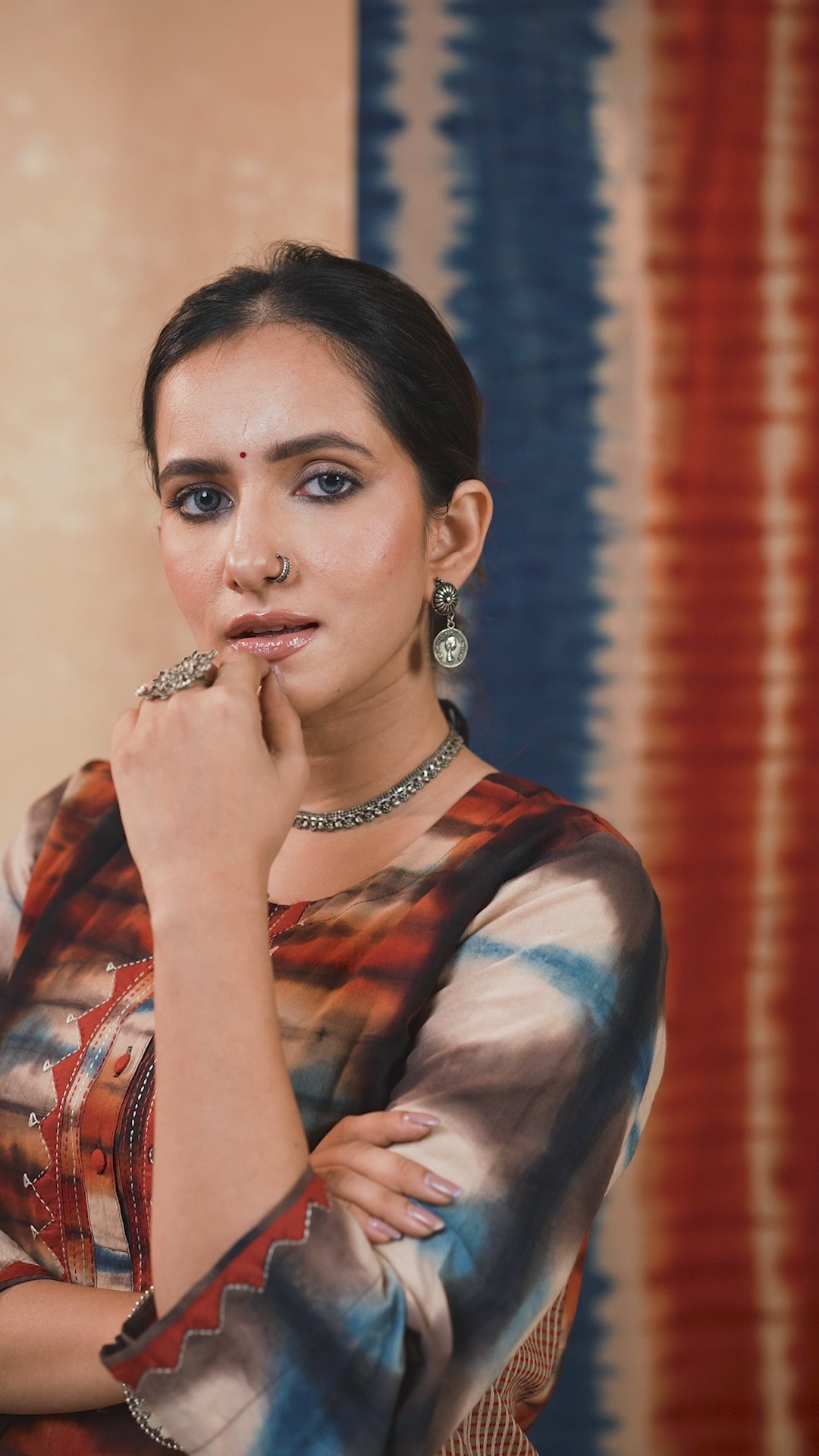 Aakaar Rust Clamp Cotton Kurta | Ray-ethnic