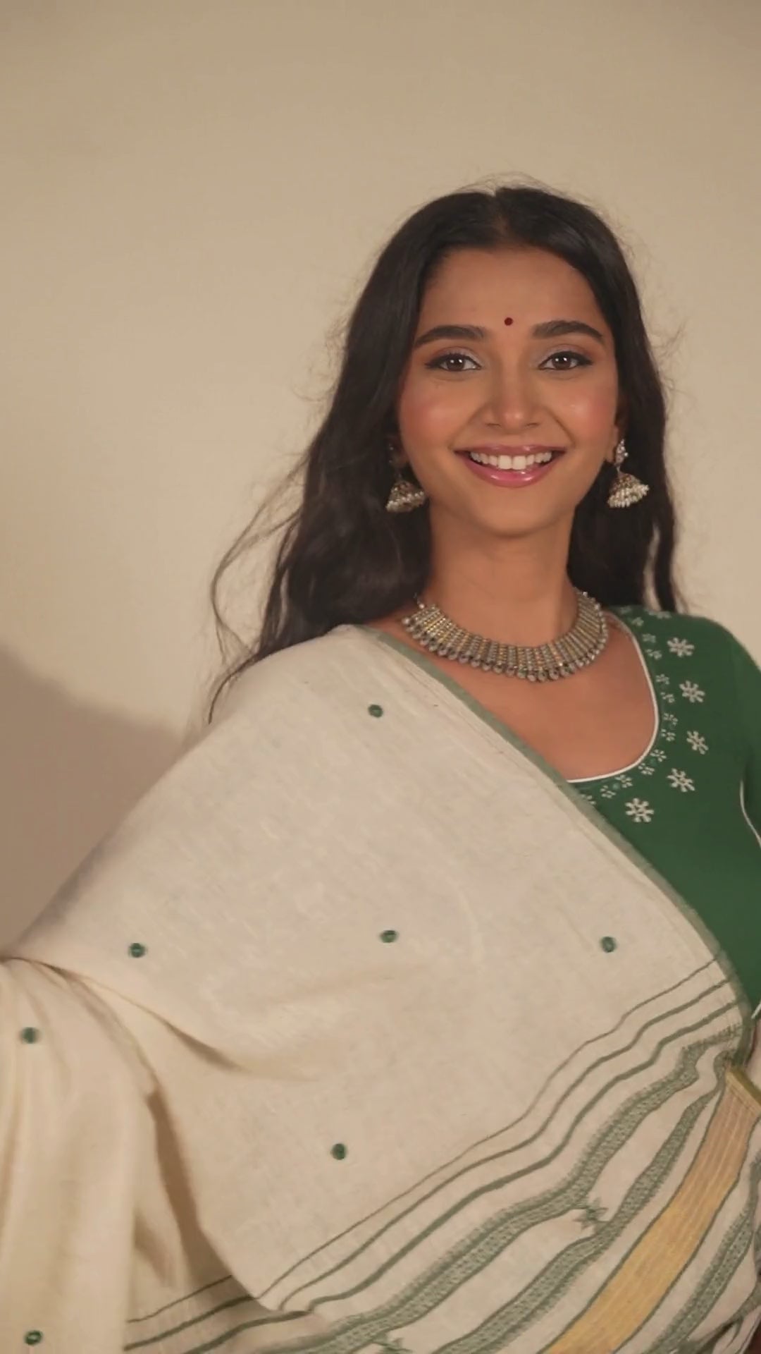 Green Cotton Mulmul Skirt with Block Print – NavRas