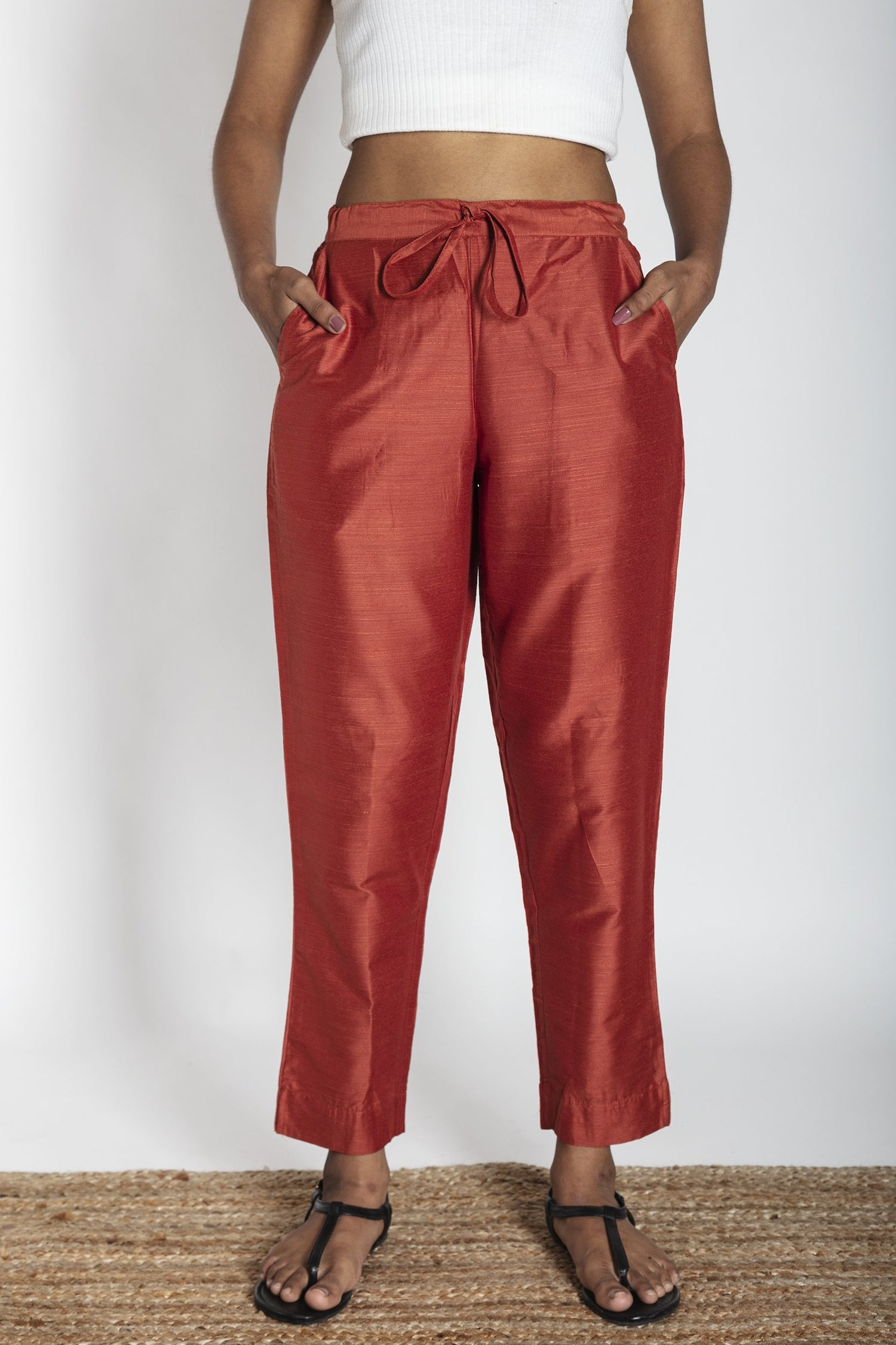 Slub Silk Pants | Ray-Ethnic