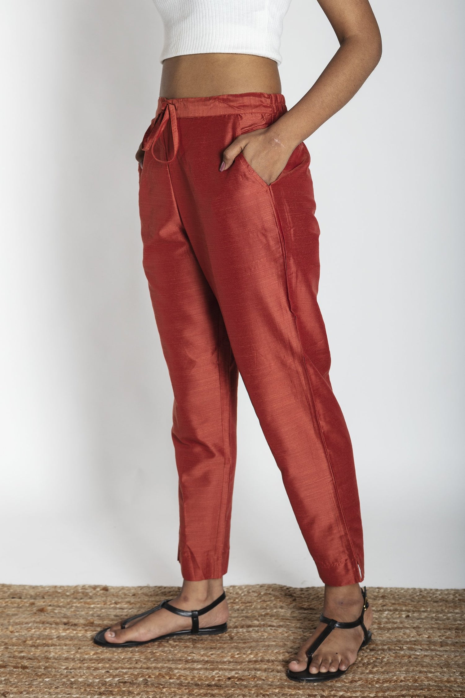 Slub Silk Pants | Ray-Ethnic