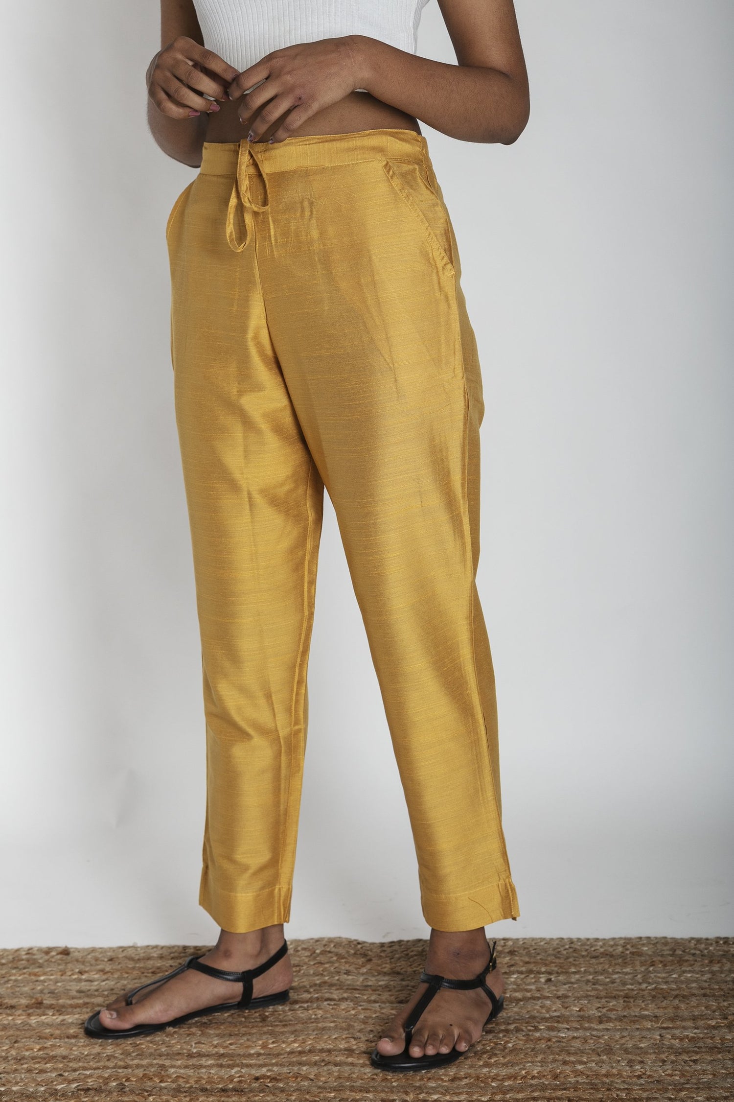 Slub Silk Pants | Ray-Ethnic