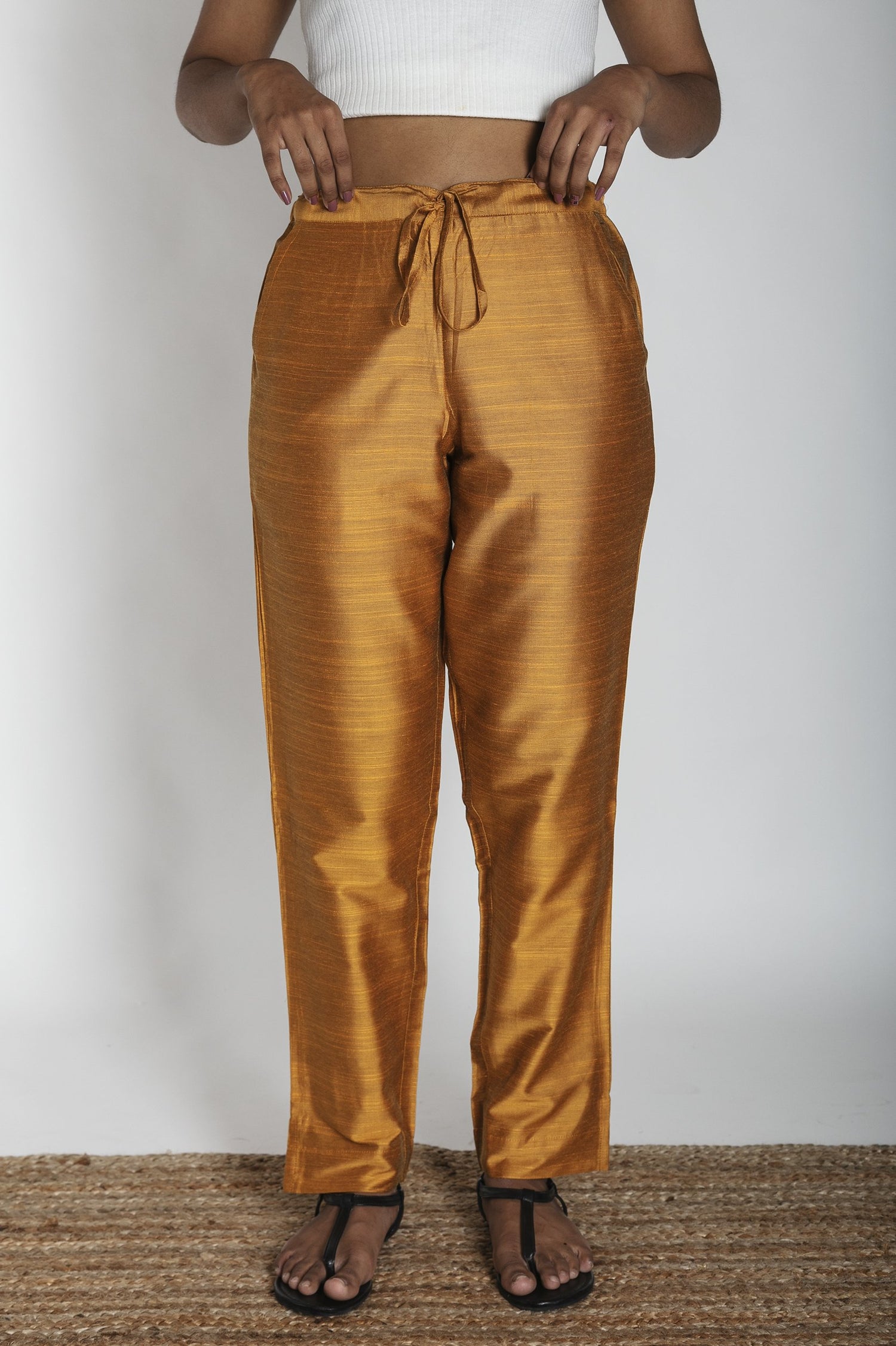 Slub Silk Pants | Ray-Ethnic