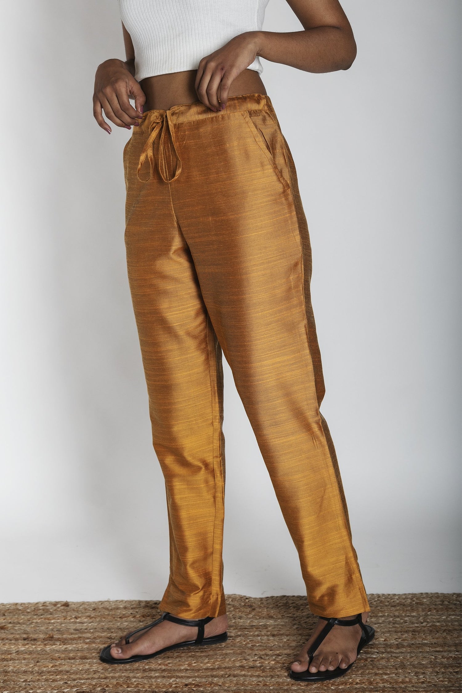Slub Silk Pants | Ray-Ethnic