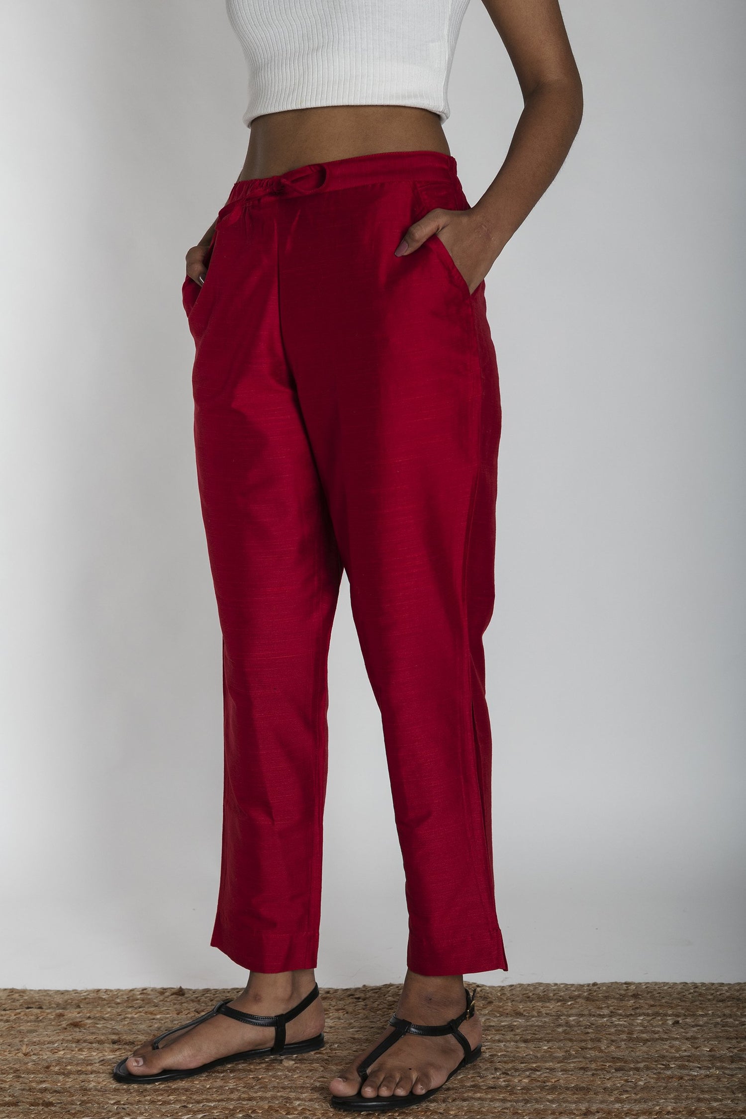 Slub Silk Pants | Ray-Ethnic