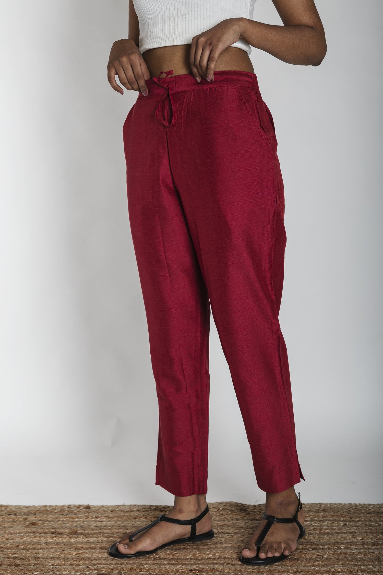 Slub Silk Pants | Ray-Ethnic