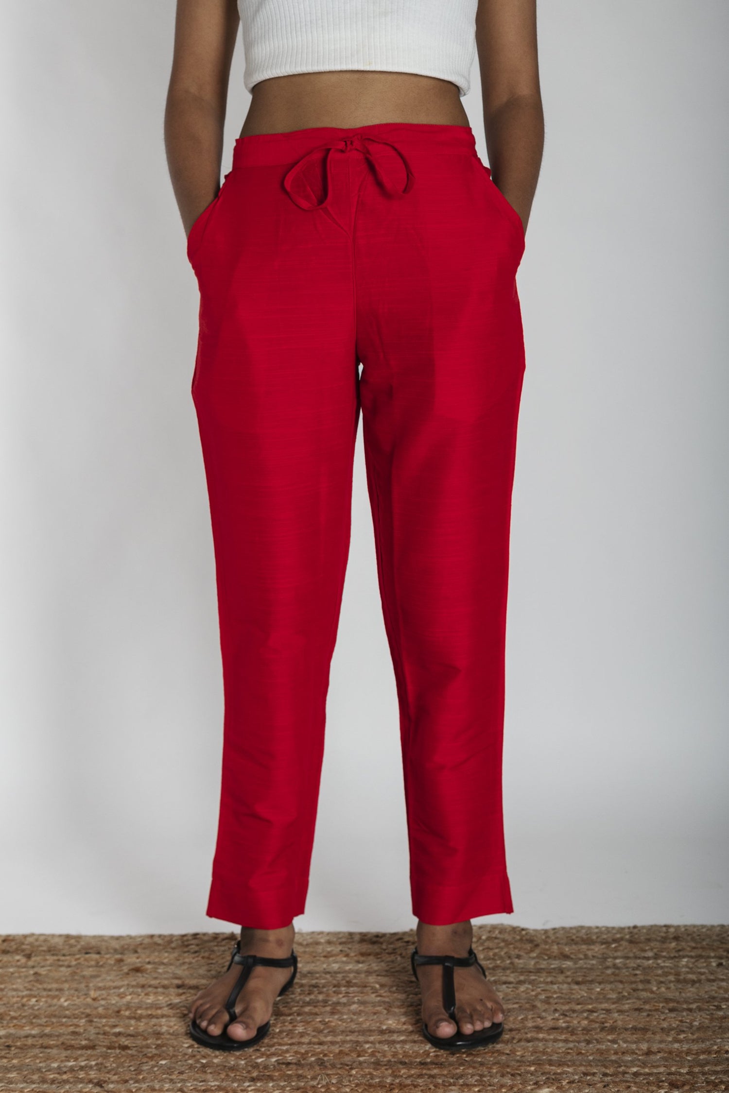 Slub Silk Pants | Ray-Ethnic