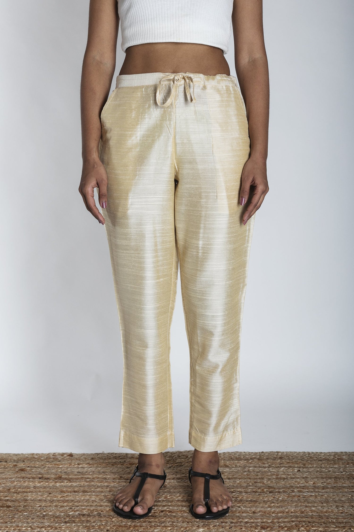Slub Silk Pants | Ray-Ethnic