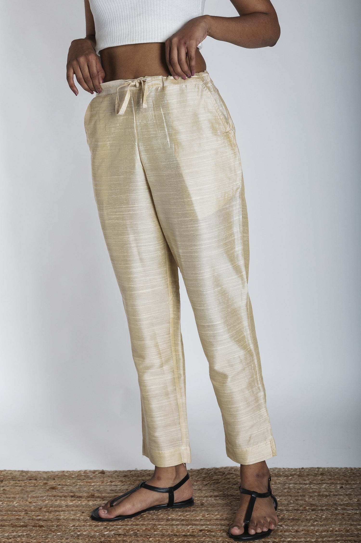 Slub Silk Pants | Ray-Ethnic