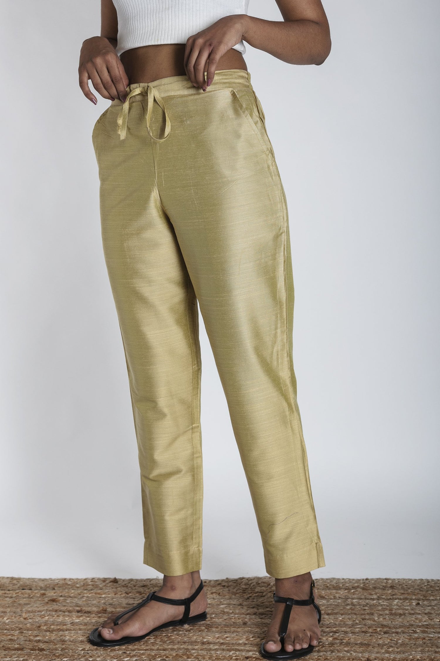 Slub Silk Pants | Ray-Ethnic