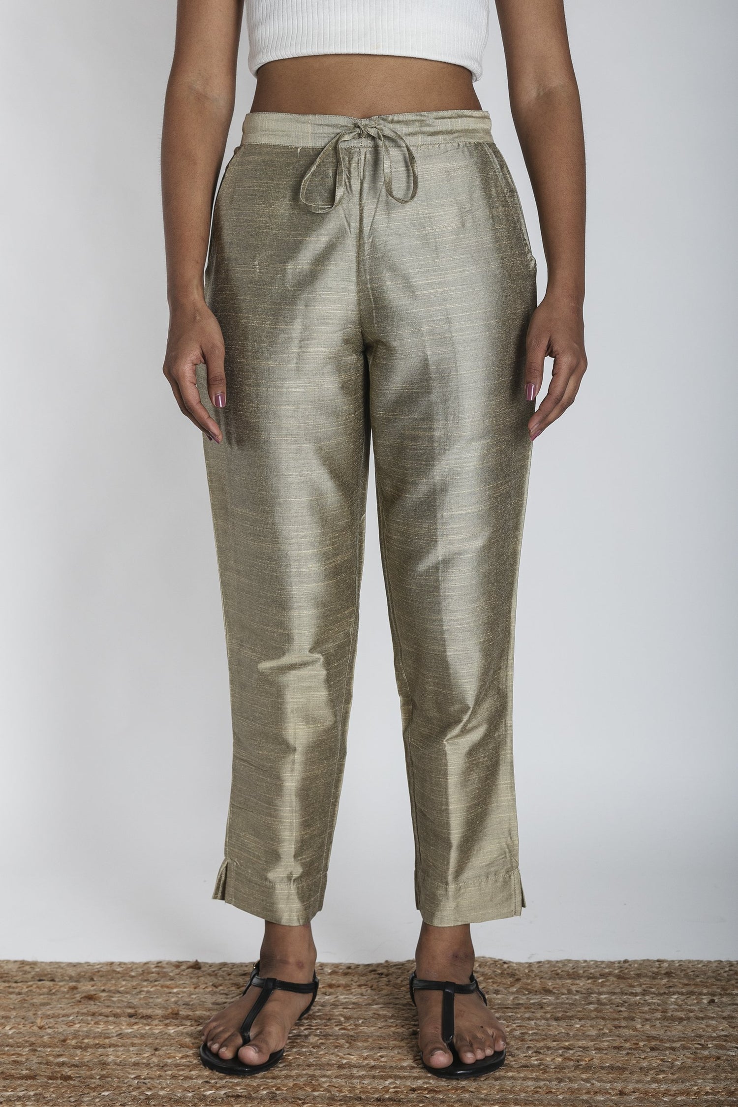 Slub Silk Pants | Ray-Ethnic