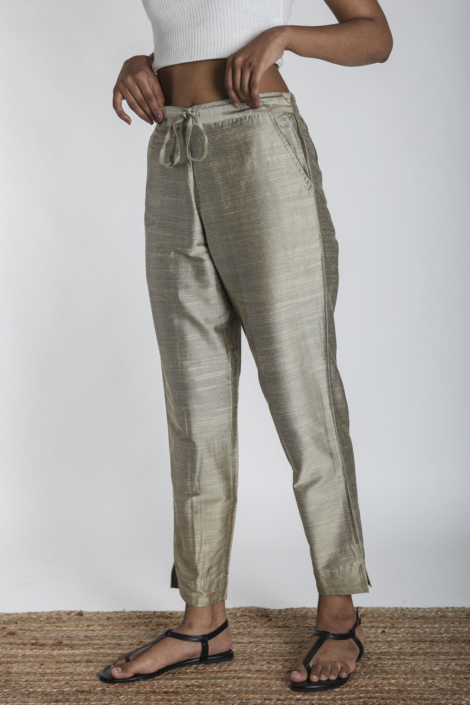 Slub Silk Pants | Ray-Ethnic