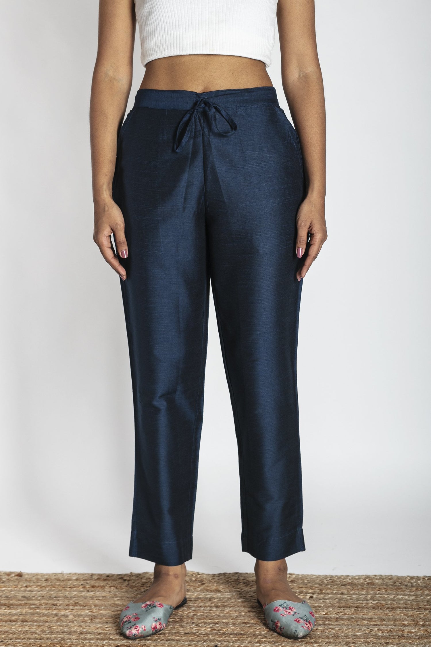 Slub Silk Pants | Ray-Ethnic