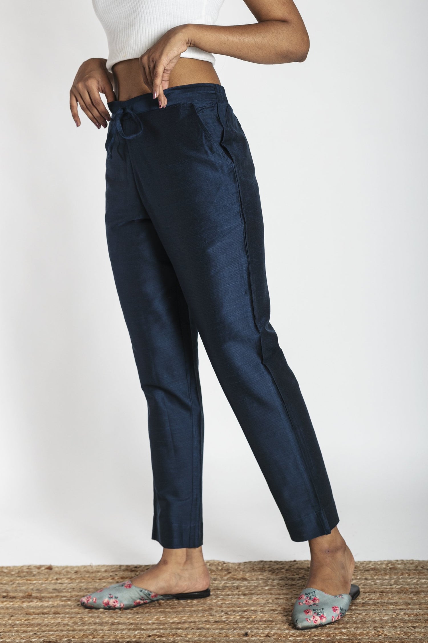 Slub Silk Pants | Ray-Ethnic