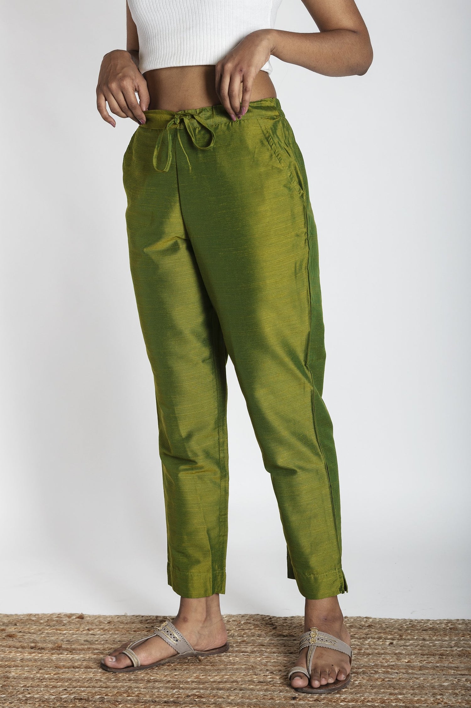 Slub Silk Pants | Ray-Ethnic