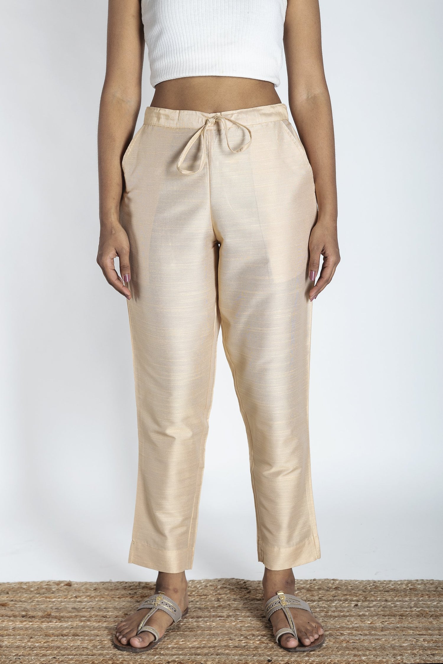 Slub Silk Pants | Ray-Ethnic