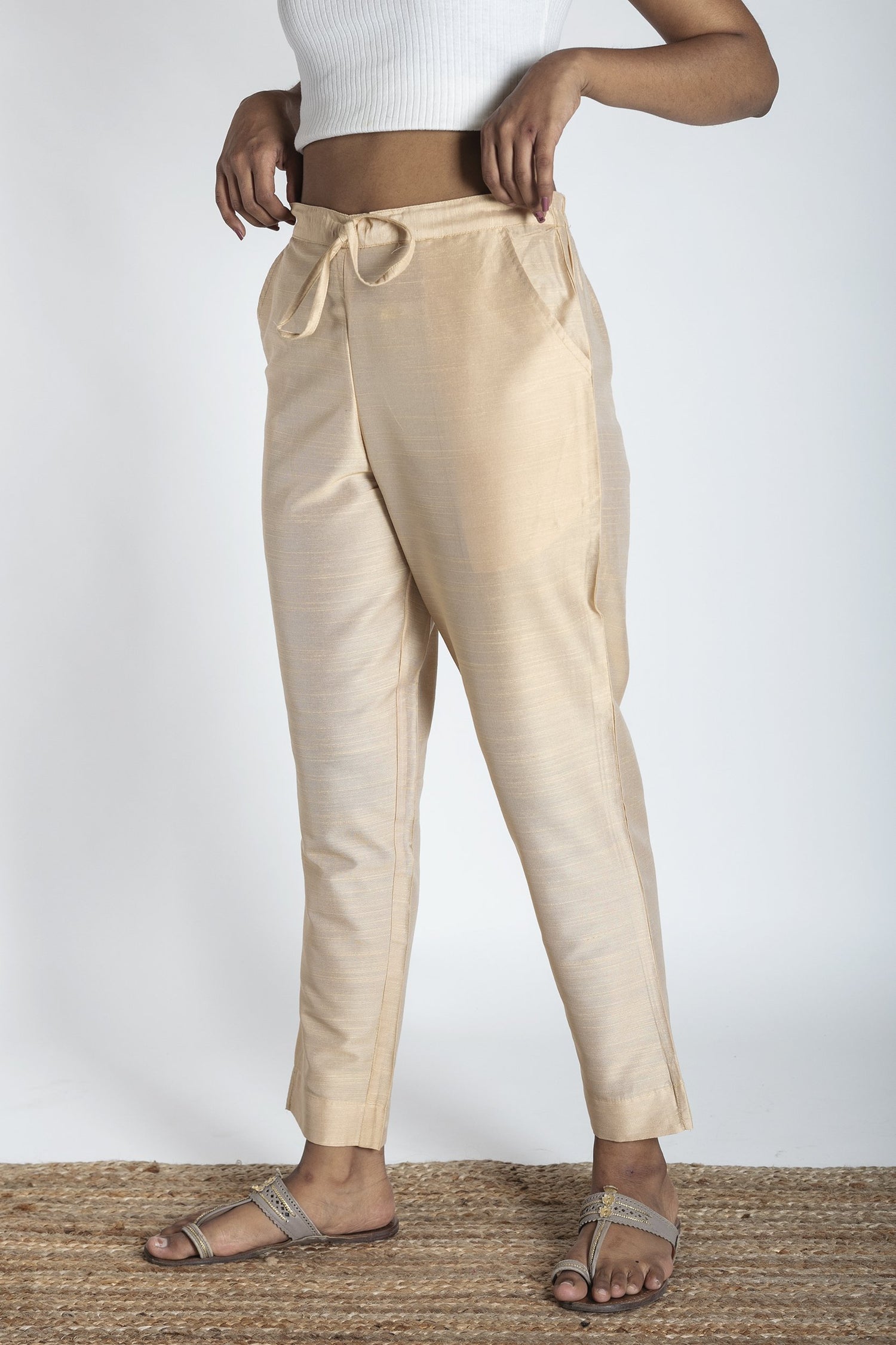 Slub Silk Pants | Ray-Ethnic
