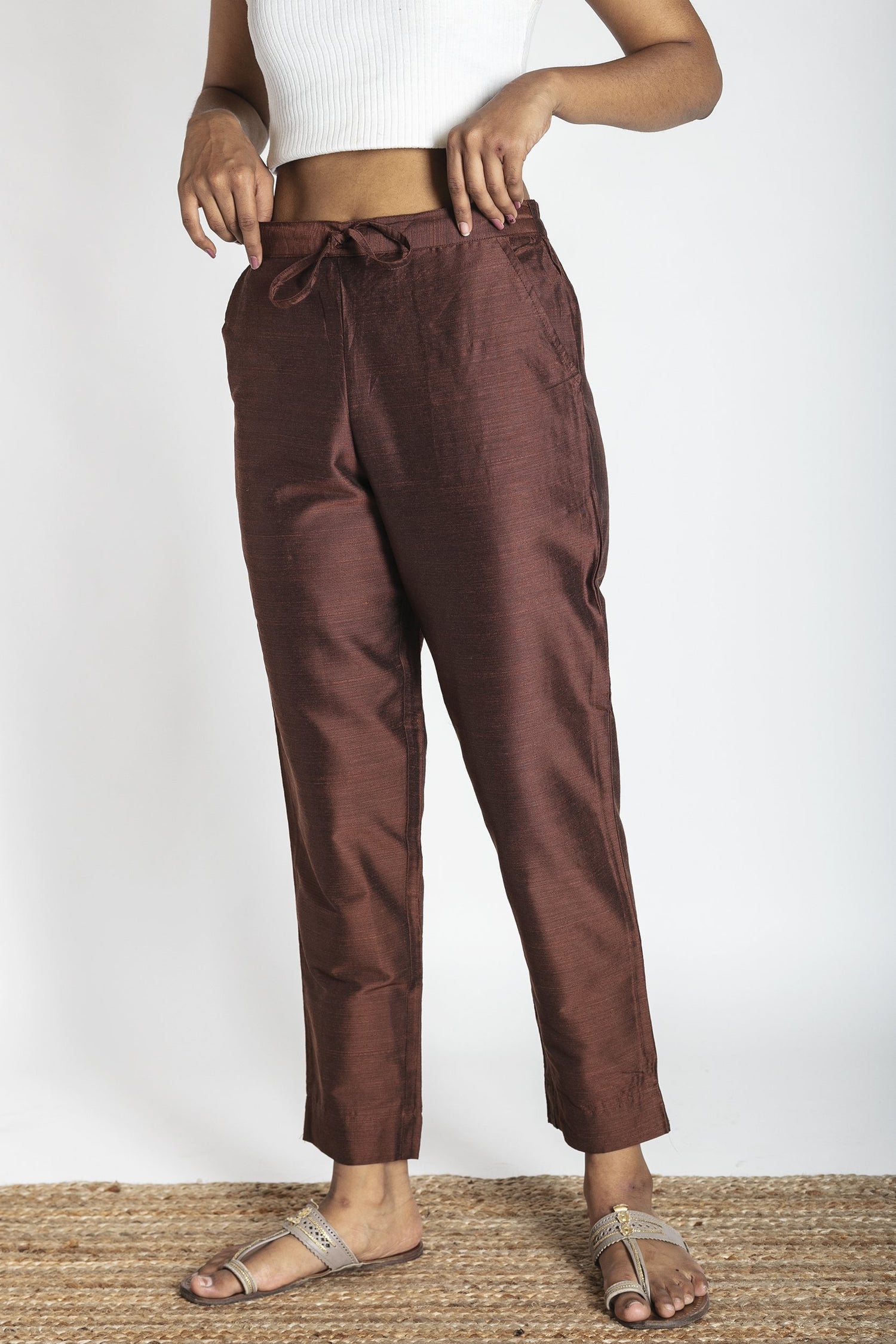 Slub Silk Pants | Ray-Ethnic