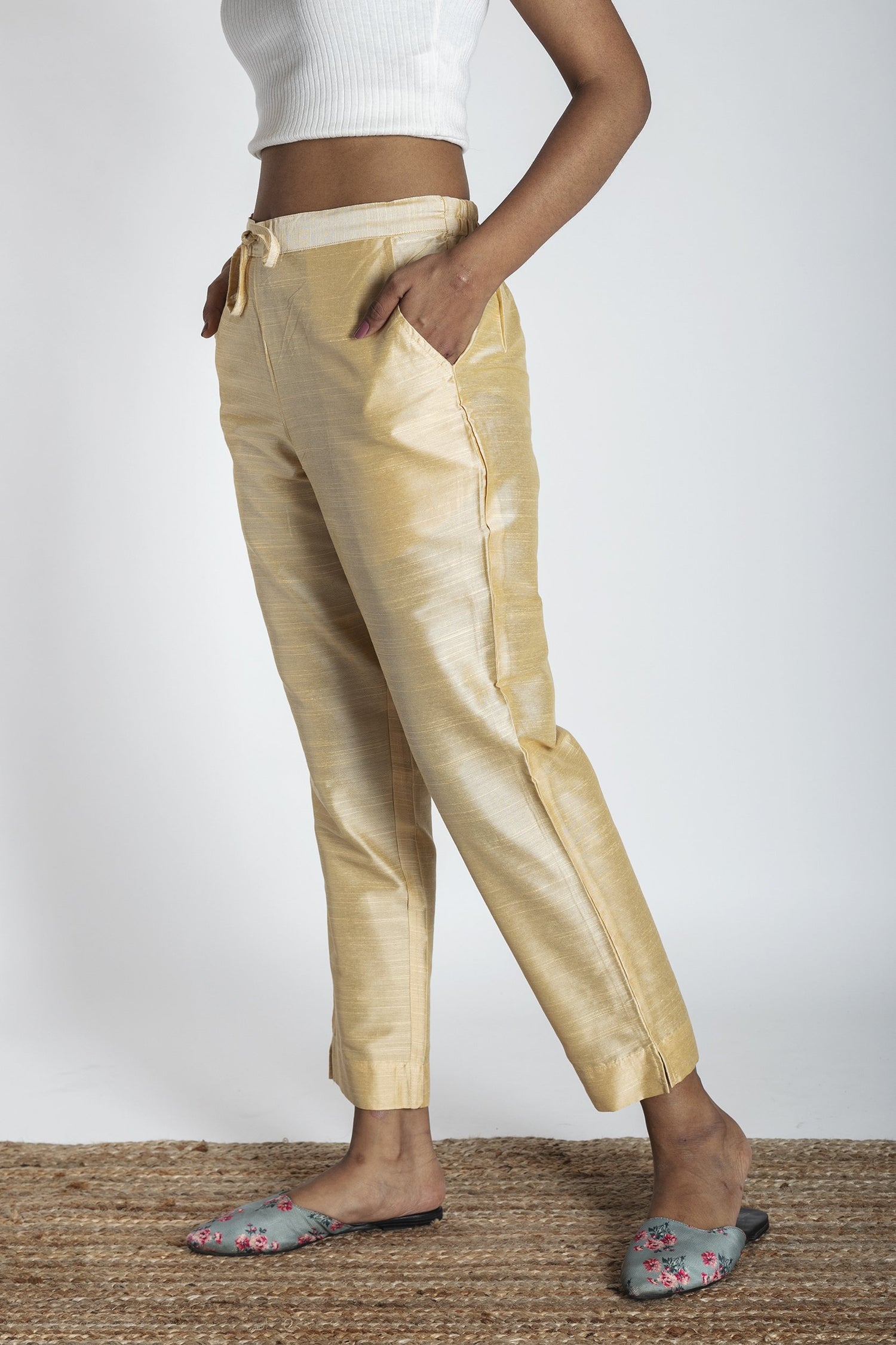 Slub Silk Pants | Ray-Ethnic