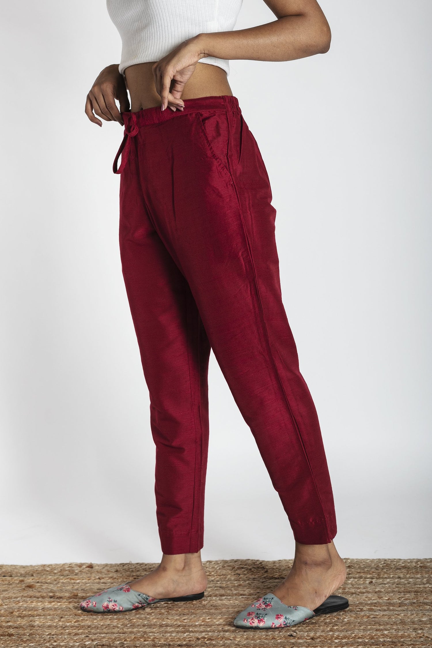 Slub Silk Pants | Ray-Ethnic