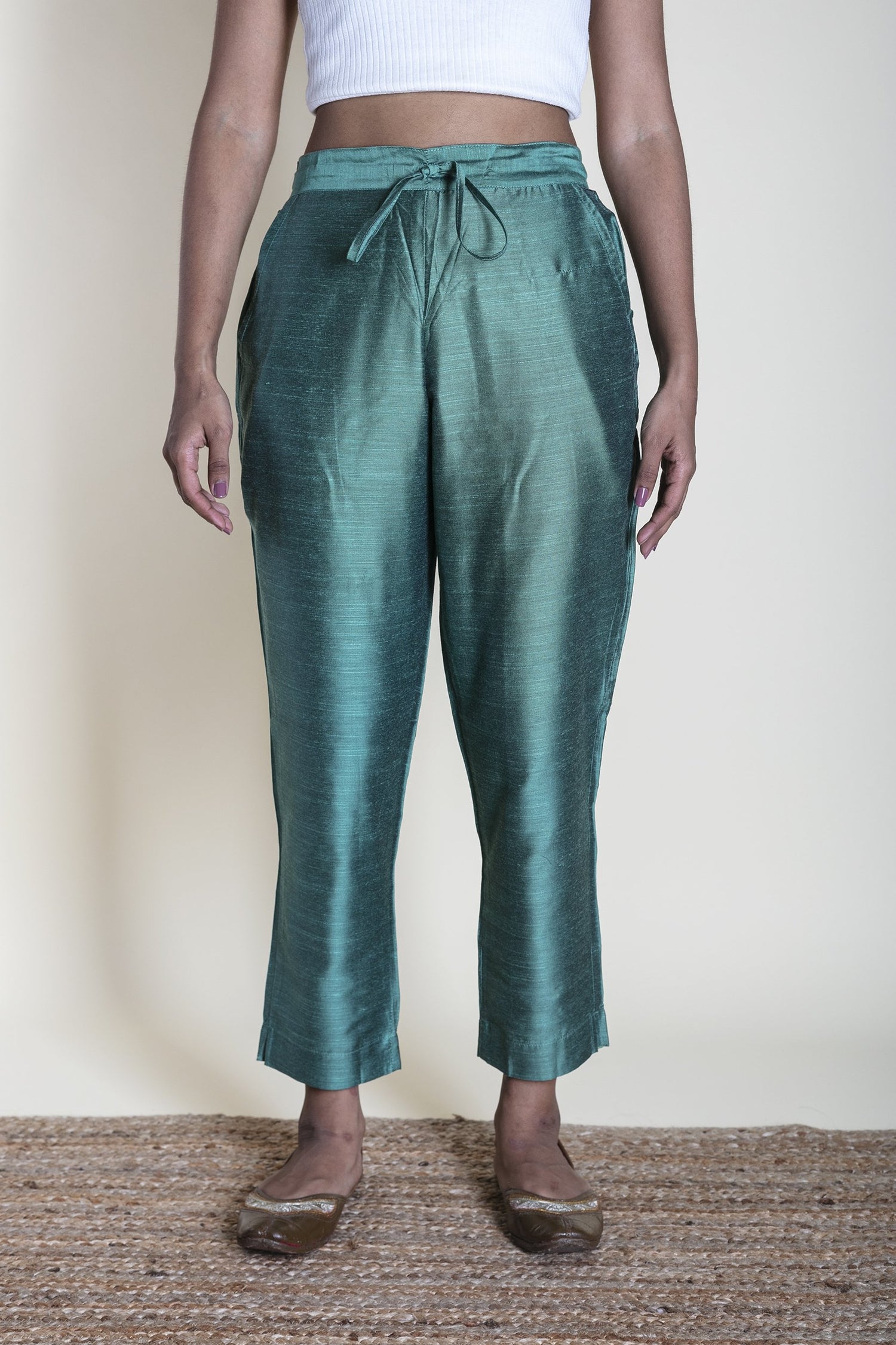 Slub Silk Pants | Ray-Ethnic