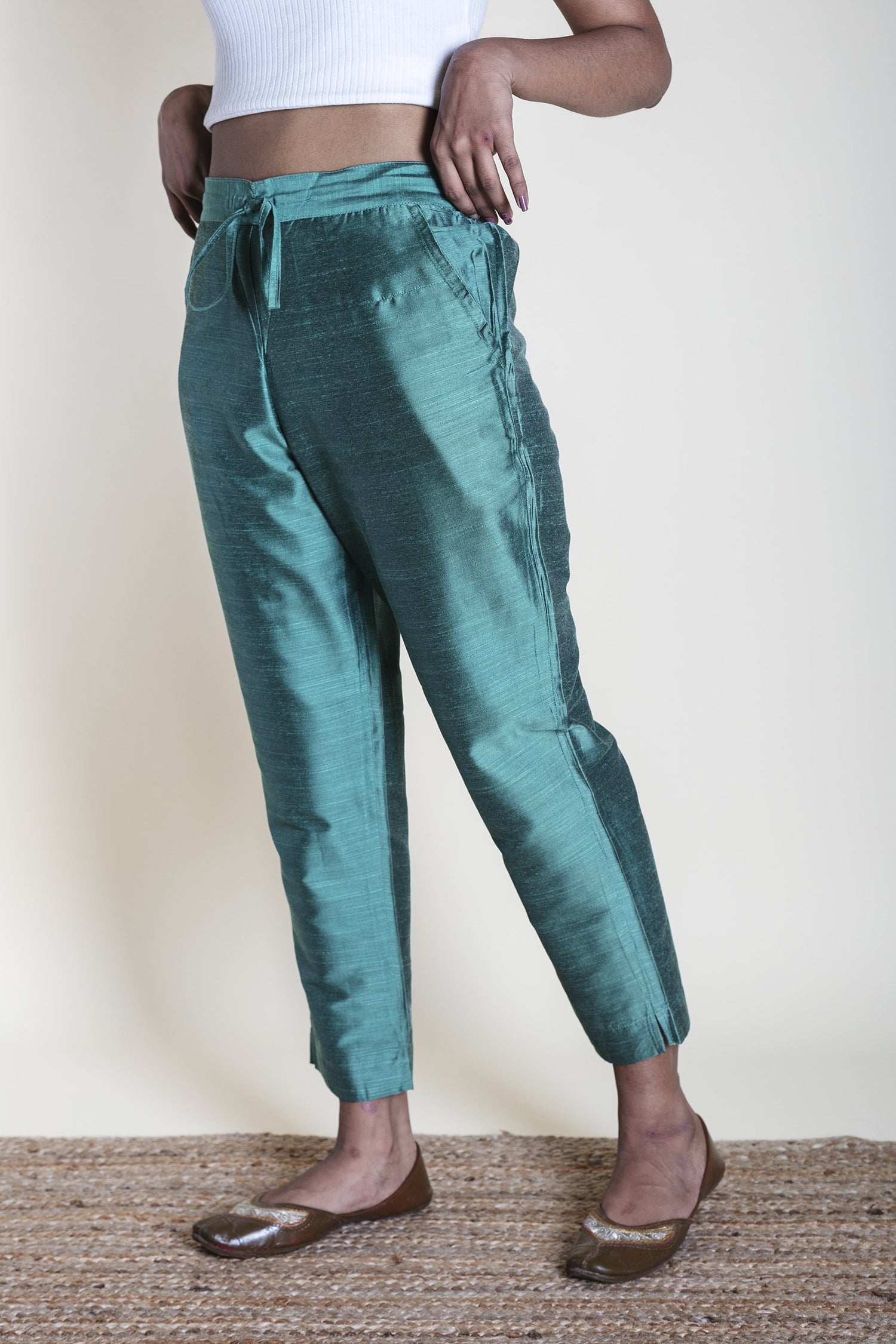 Slub Silk Pants | Ray-Ethnic