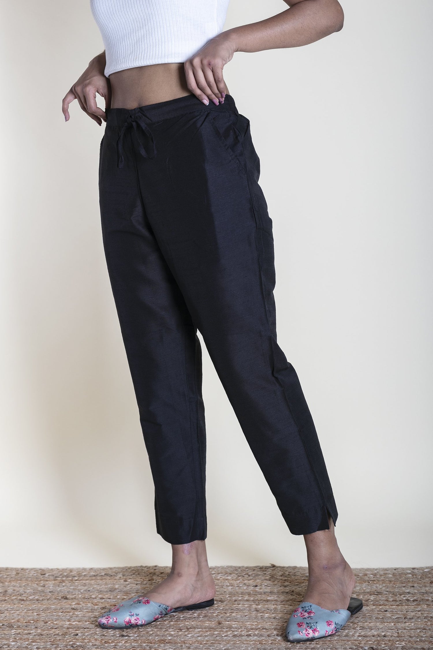 Slub Silk Pants | Ray-Ethnic