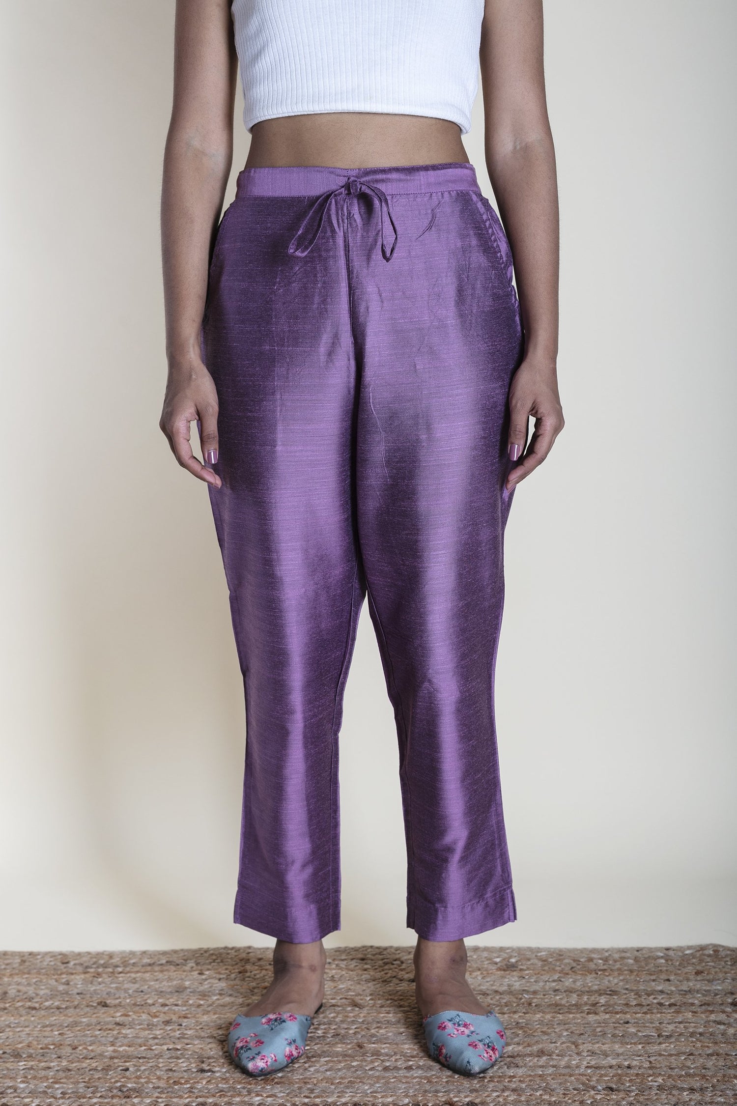 Slub Silk Pants | Ray-Ethnic