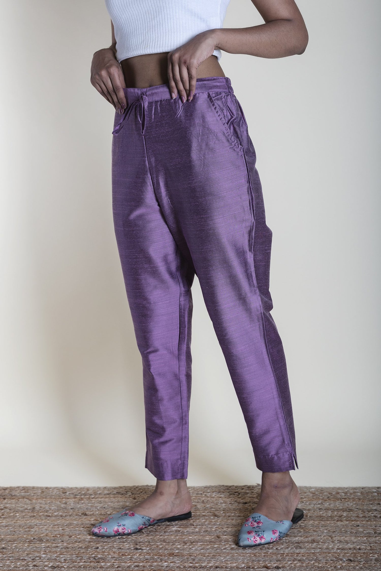 Slub Silk Pants | Ray-Ethnic