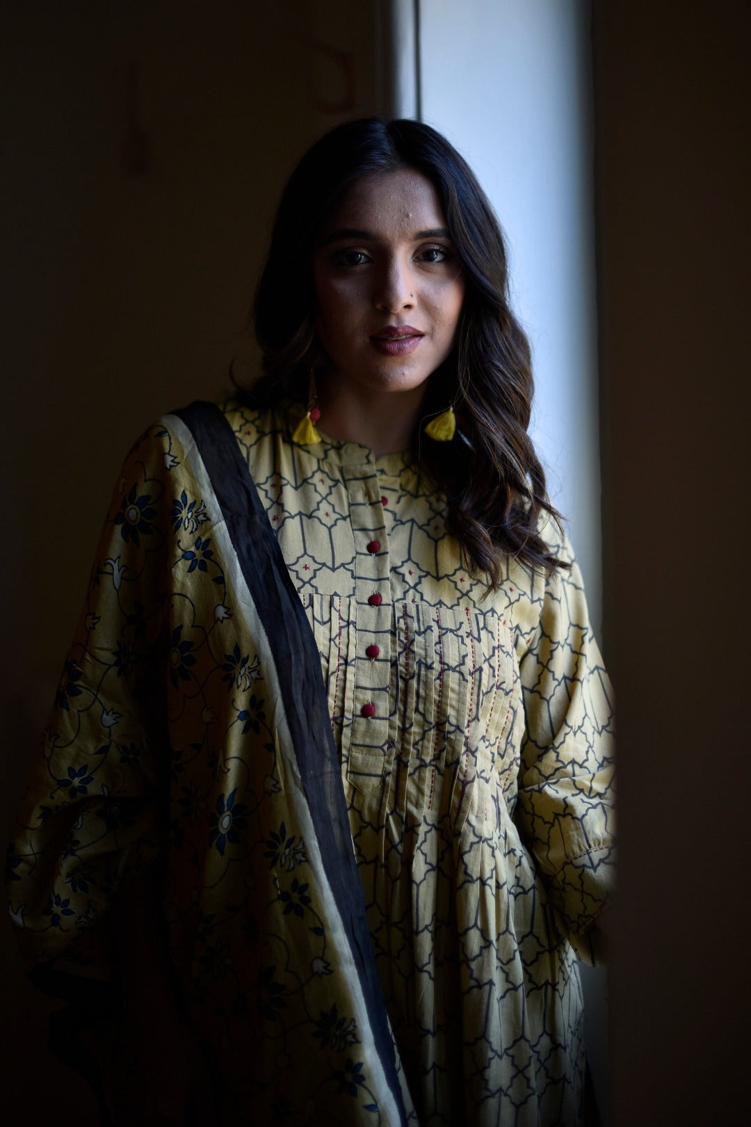 Taraasha Green Dabu Block Print Cotton Kurta | Ray - Ethnic