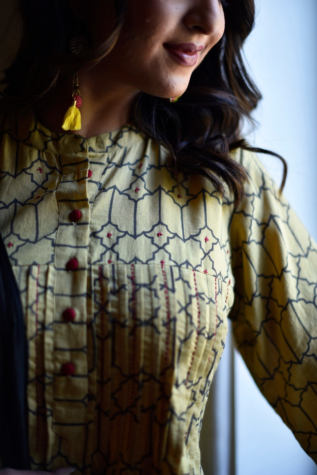 Taraasha Green Dabu Block Print Cotton Kurta | Ray - Ethnic