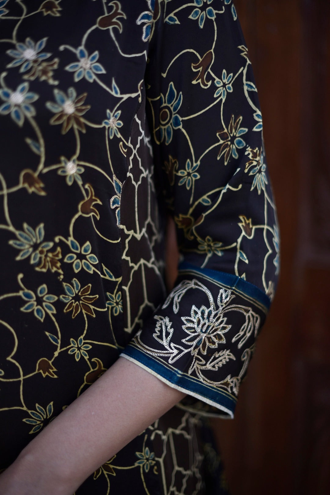 Taraasha Brown Dabu Block Print Modal Kurta | Ray - ethnic