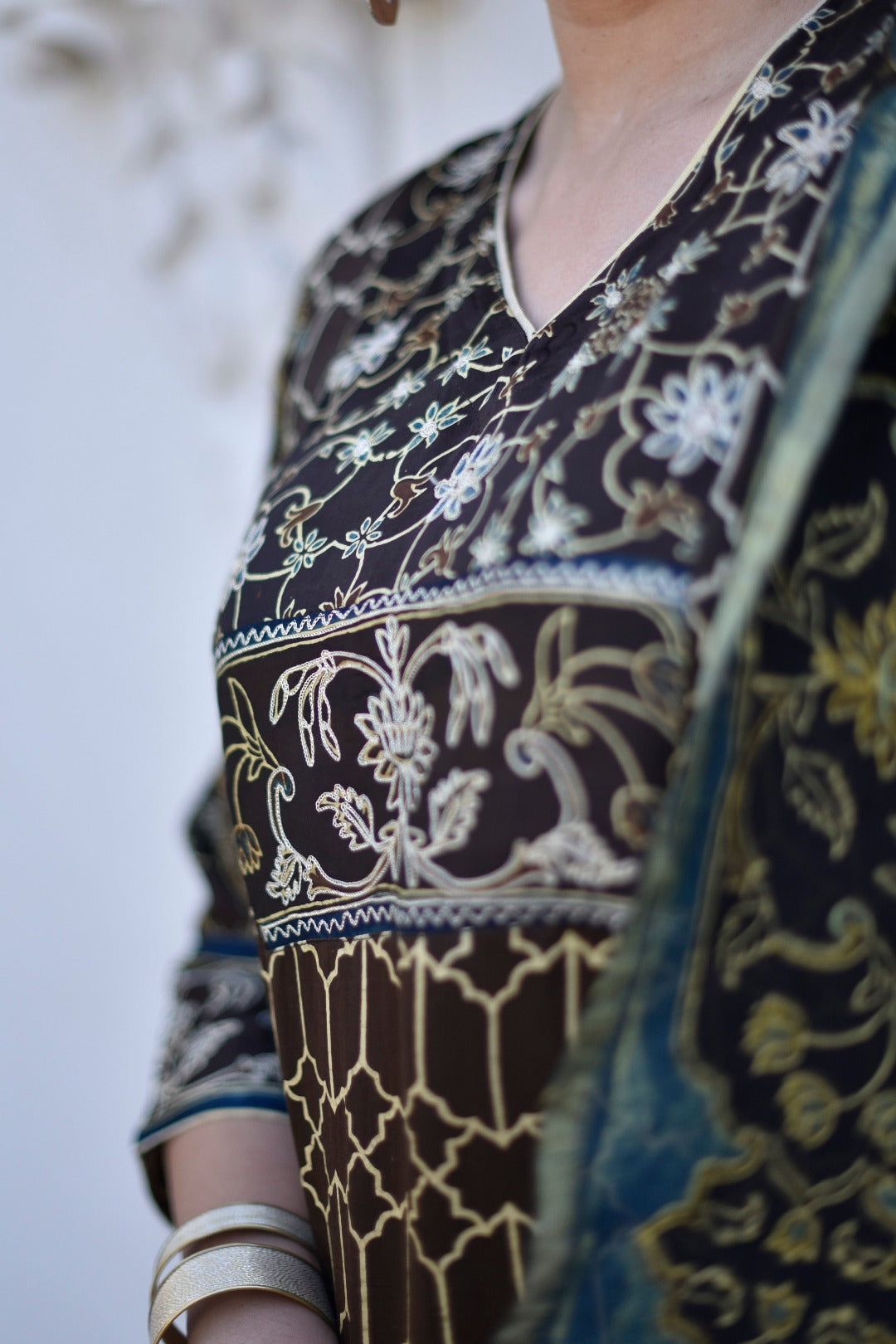Taraasha Brown Dabu Block Print Modal Kurta | Ray - Ethnic